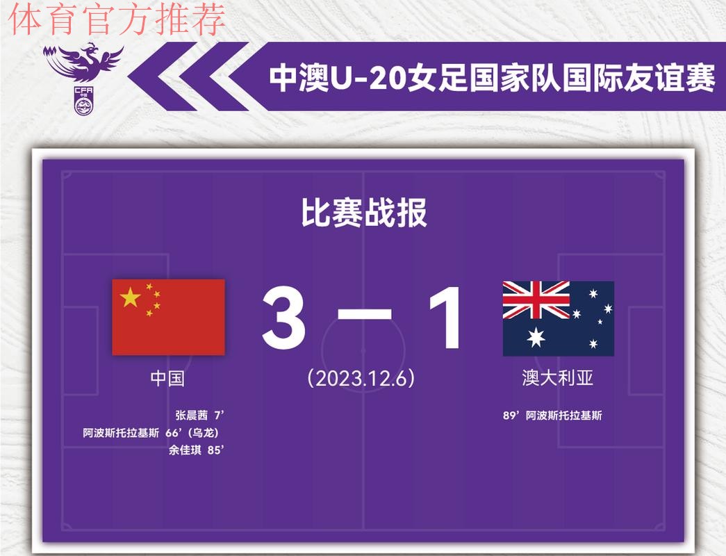 中国U-20女足友谊赛1-3不敌澳大利亚队